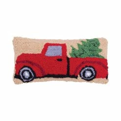 Discount ❤️ C&F Home 🎄 Christmas Truck Hooked Pillow ⭐