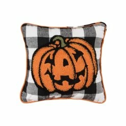 Budget ✨ C&F Home Jack-O-Lantern Pumpkin Check Tufted 🧛 Halloween Throw Pillow 🤩