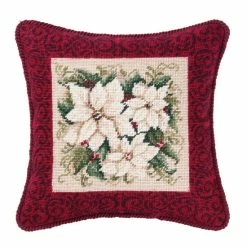 Best deal 🌟 C&F Home White Poinsettia Needlepoint Pillow - 14" X 14" ⌛