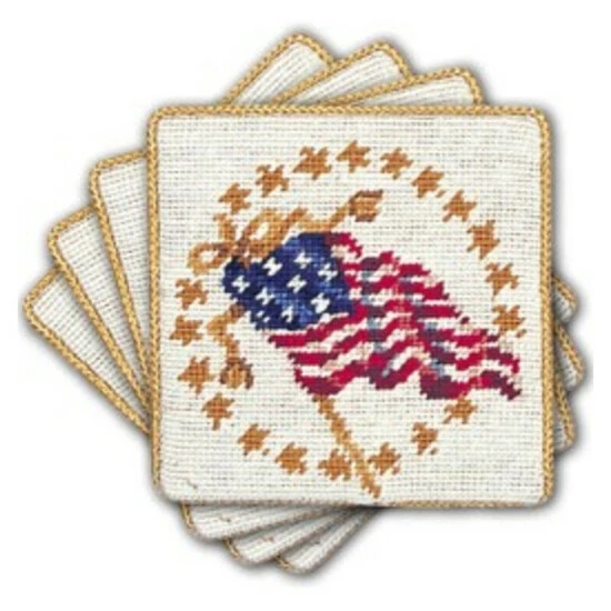 Brand new ๐งจ C&F Home Petit Point 4th Of July American Flag Coaster 4-Pack ๐ฏ 1 Brand new ๐งจ C&F Home Petit Point 4th Of July American Flag Coaster 4-Pack ๐ฏ