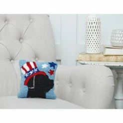 Cheap 🤩 C&F Home Patriotic 🦮 Dog Hooked Americana 4th Of July Throw Pillow 😉