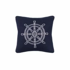 Outlet 👏 C&F Home 10" X 10" Ship Wheel Knitted Throw Pillow 👏