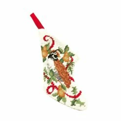 Buy 💯 C&F Home Partridge In A Pear Tree Petit Point Mini Stocking ✔️