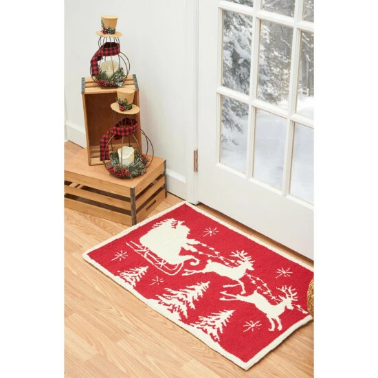 Best Sale ⨠C&F Home Flying Santa Sleigh 2' X 3' Hooked Rug 𧨠2 Best Sale ⨠C&F Home Flying Santa Sleigh 2' X 3' Hooked Rug 𧨠- Image 2