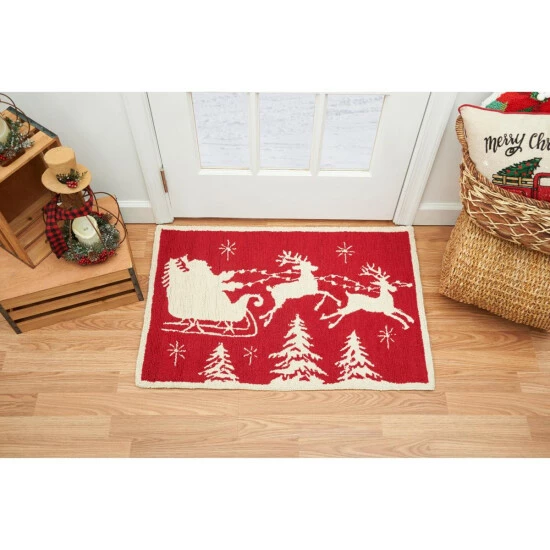 Best Sale ⨠C&F Home Flying Santa Sleigh 2' X 3' Hooked Rug 𧨠4 Best Sale ⨠C&F Home Flying Santa Sleigh 2' X 3' Hooked Rug 𧨠- Image 4