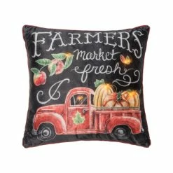 New 😀 C&F Home Farmers Market Chalk Led 18" X 18" Throw Pillow 👍