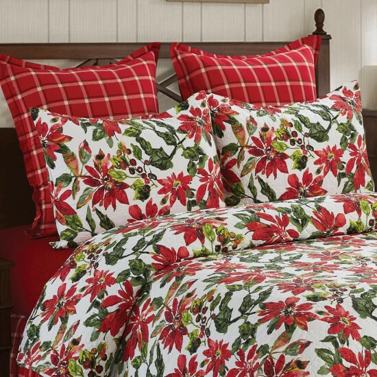 Discount π C&F Home Poinsettia Full/Queen 3-Piece Quilt Set π 5 Discount π C&F Home Poinsettia Full/Queen 3-Piece Quilt Set π - Image 5